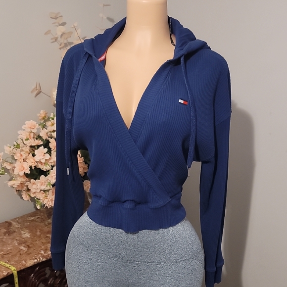 Tommy Hilfiger Blue Wrap Hoodie - Picture 1 of 6